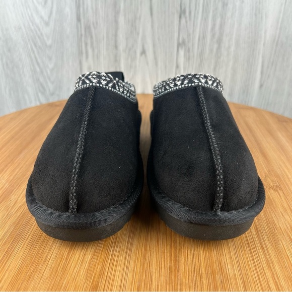 Children’s Black Suede Slip-On Shoes with Patterned Trim (SIMMON-IIM) - Picture 3 of 6